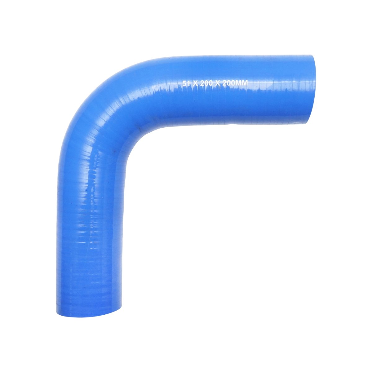 Furtun cotit silicon 90 grade cu insertie textila 51x200x200mm